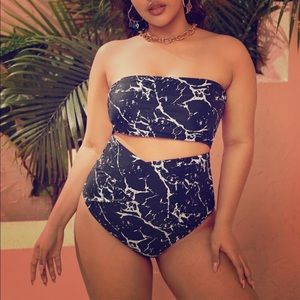 Black marble swimsuit